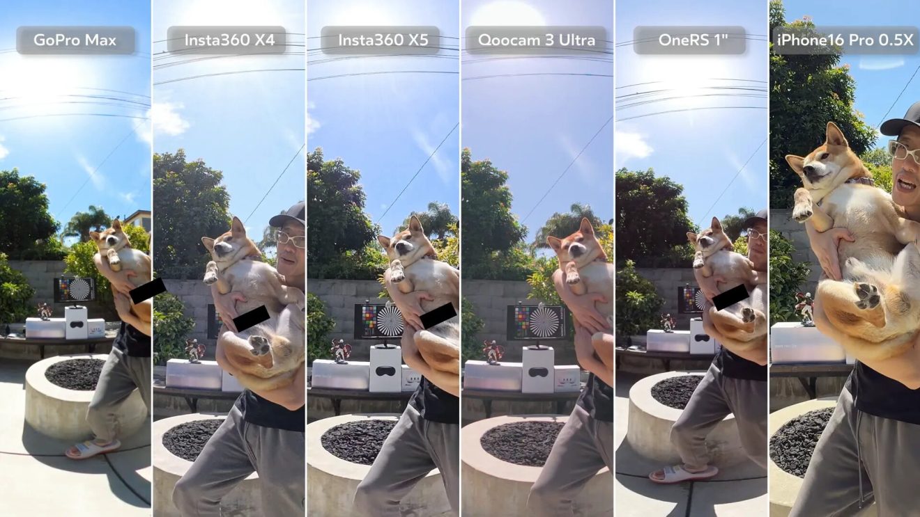 Zoomed-in image comparison of X5 and Qoocam 3 Ultra