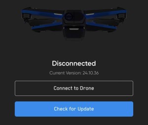 Check for update before connecting your drone