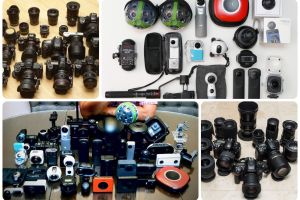 Some of the cameras I've owned over the years (including DSLRs and 360 cameras)