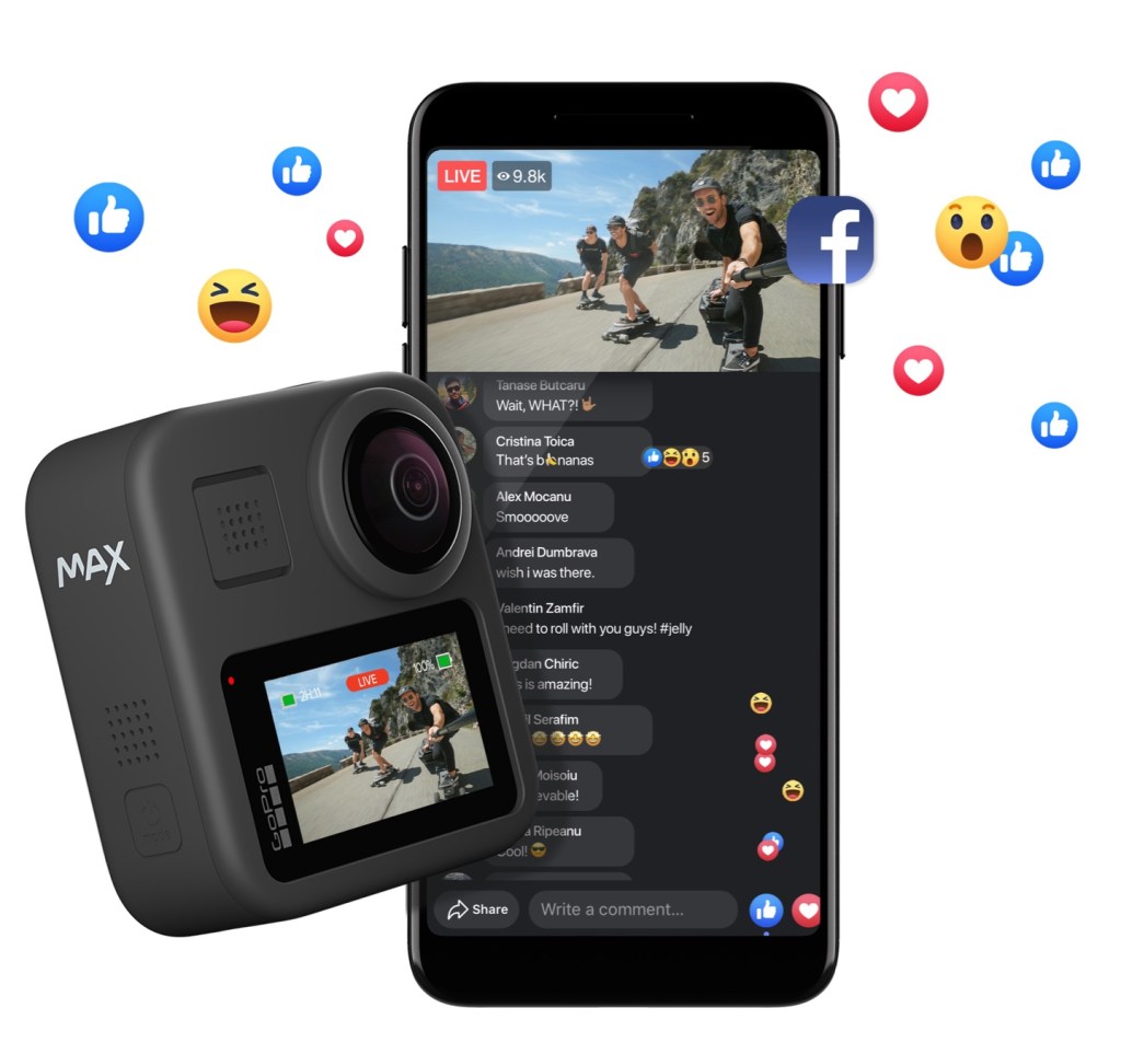 GoPro Max livestreaming with stabilization
