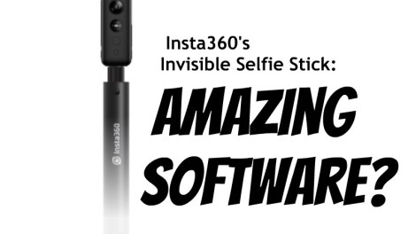 How does Insta360 software remove the invisible selfie stick?