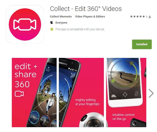 Combine and edit 360 videos on your phone with Collect